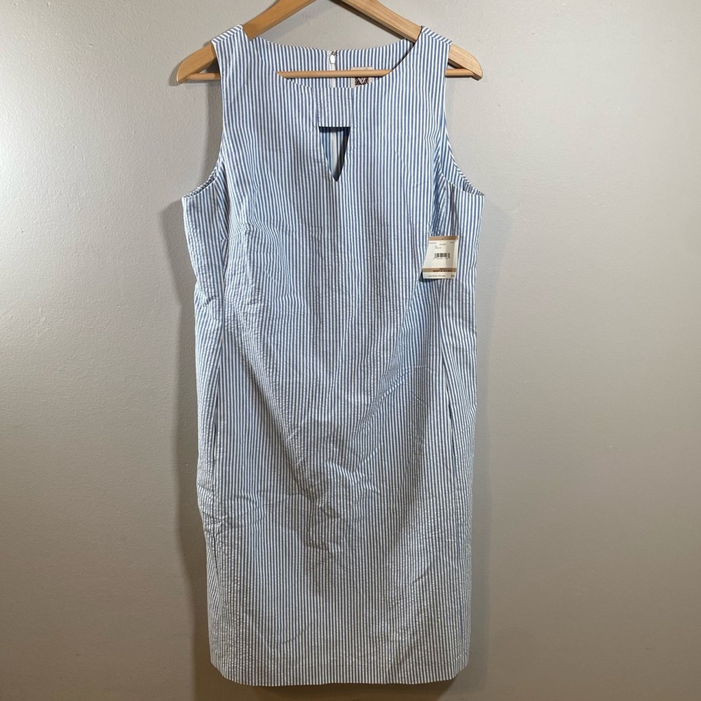 Anne Klein Blue and White Striped Dress knee length size 12